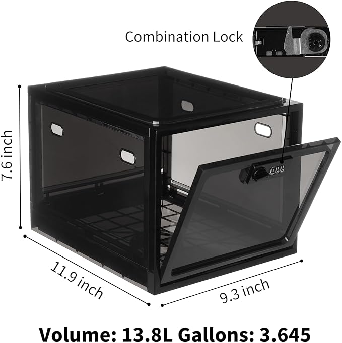 2 Pack Lock Box, Lockable Storage Box for Food/Snack/Medicines/Phone，Lock Boxes with Code for Personal Items, Childproof First AID Locked Cabinet