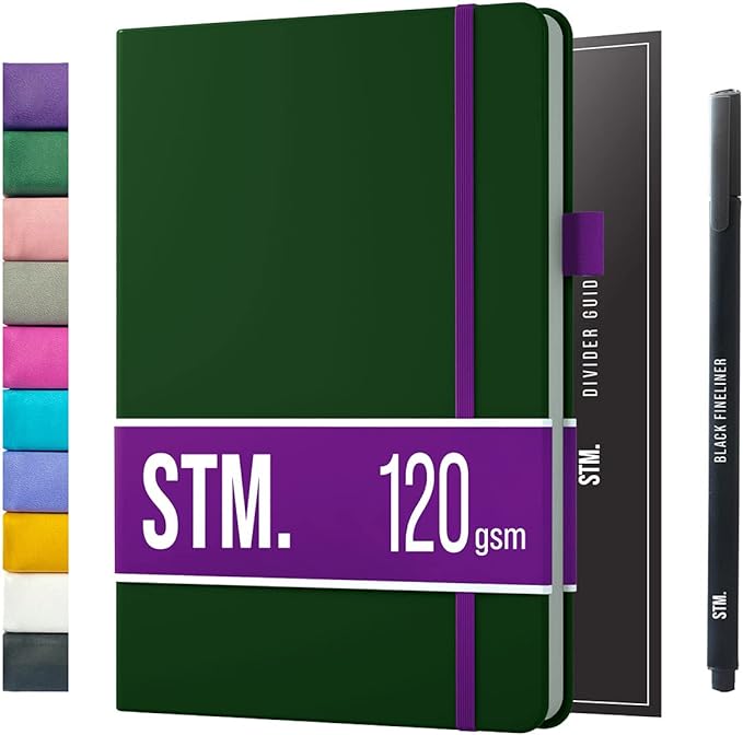 Bullet Dotted Journal Dot Grid Notebook | A5 Daily Journaling Notebooks for Personal Writing, Work, Women | 120gsm Thick Paper, Hard cover, Lay Flat Binding | 5x7 Journals Cuaderno Libretas de apuntes