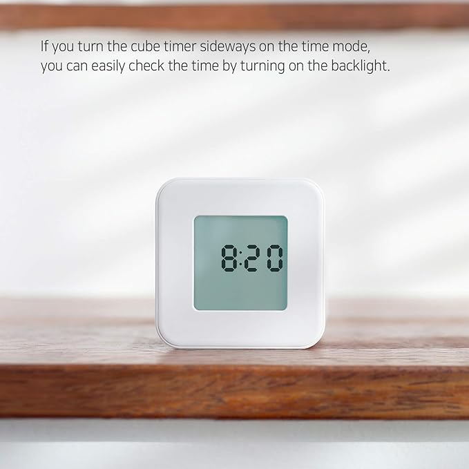 mooas Multi Cube Timer/Rotating Flip Clock Timer (Violet), Simple Operation, Digital Clock & ADHD Block Time Timers Management for Kids Desk Kitchen Study Classroom Cube 5,10,20,30 min Setting