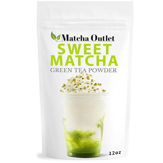 Sweet Matcha from Japan - Green Tea Latte and Frappe Mix 12oz - Made with Japanese Matcha Powder - Perfect for Making Hot, or Cold Drinks
