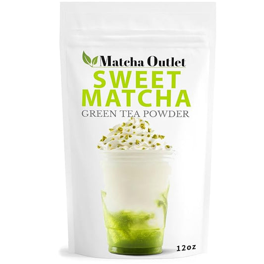 Sweet Matcha from Japan - Green Tea Latte and Frappe Mix 12oz - Made with Japanese Matcha Powder - Perfect for Making Hot, or Cold Drinks