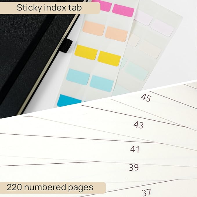 POPRUN Lined Spiral Journal Notebook for Women & Men, 7-1/4" x 9-1/2", 220 Numbered Pages, College Ruled Hardcover Notebook for Work, Journals for Writing, 120 GSM Thick Paper - Light Yellow