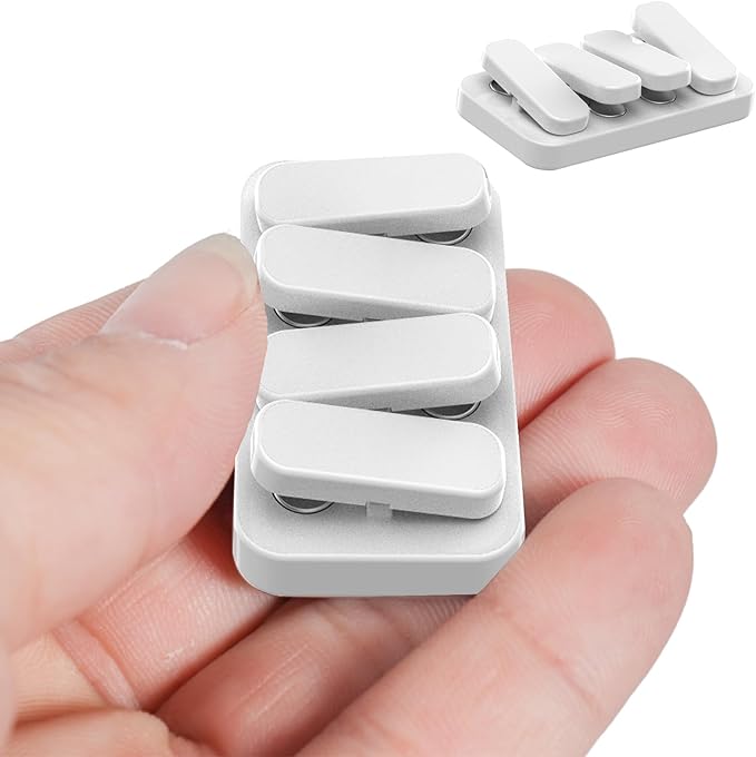 Metal Fidget Slider EDC Fidget Clicker Fidget Toys Adults (Cream White)