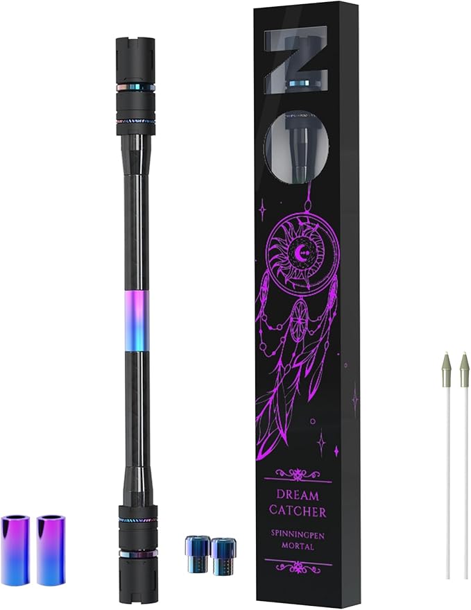 Spinning Pen by Mr.NOPE - Mortal Series Limited Color Version (Black) Professional Fidget for Tricks, Long, Weighted, Writable, Stress Relief With Balanced Metal Tips