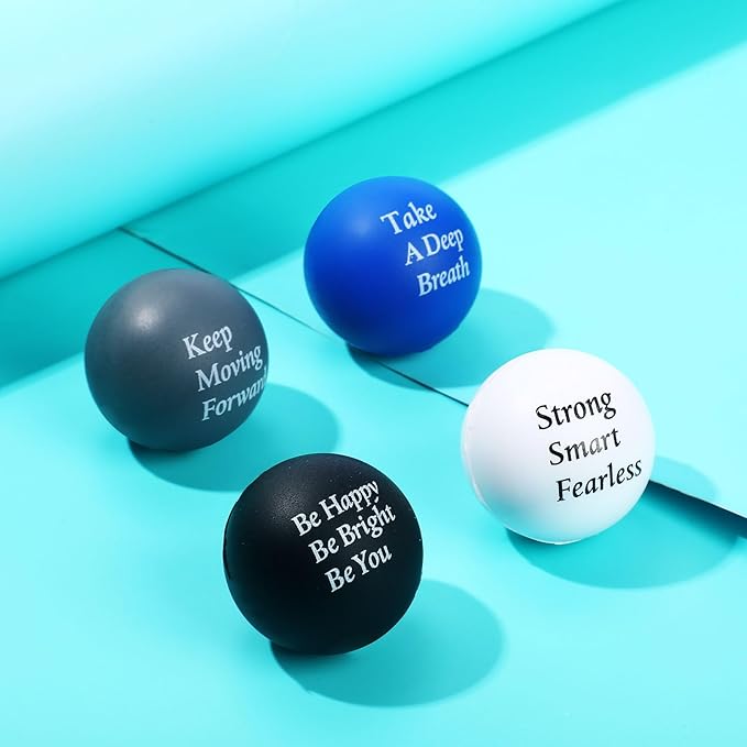 Aoriher 36 Pcs Motivational Stress Balls Colorful Stress Balls Bulk Quotes Inspirational Funny Foam Toys Hand Exercise Gifts for Office Small Toys for Motivating Supply(Elegant Color)