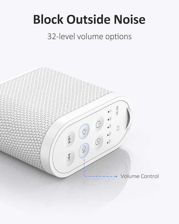 Portable Travel Sound Machine for Adults, Baby Sleeping - White Noise Machine：Rechargeable Battery, Headphone Jack, 21 Sounds, Sleep Timer - Noise Machine for Office Privacy & Noise Canceling, Home