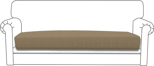 Easy-Going Stretch Cushion Cover Sofa Cushion Furniture Protector Sofa Seat Sofa slipcover Sofa Cover Soft Flexibility with Elastic Bottom(Sofa Cushion,Tan)