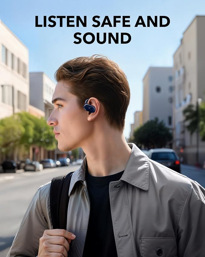 Soundcore V20i by Anker Open-Ear Headphones, Adjustable Ear Hooks, Ultra-Comfort, Snug Fit, Powerful Sound, Clear Calls, IP55, 36H Playtime, Bluetooth 5.4 Wireless Earbuds, Multipoint Connection