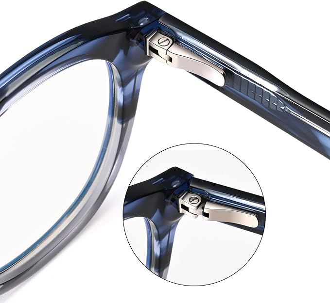 Dollger Blue Light Blocking Glasses For Woman Men Thick Frame Round Non-Prescription, pertain Computer Gaming，TV，Work
