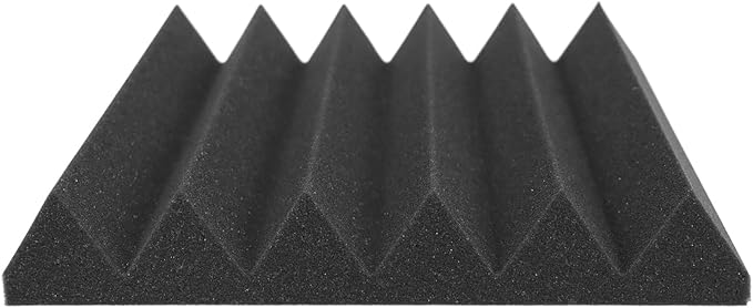 Foam Factory Inc 24 Pack Color Acoustic Foam Panel Studio Soundproofing Wedge Wall Tiles 12” X 12” X 2” (Charcoal)