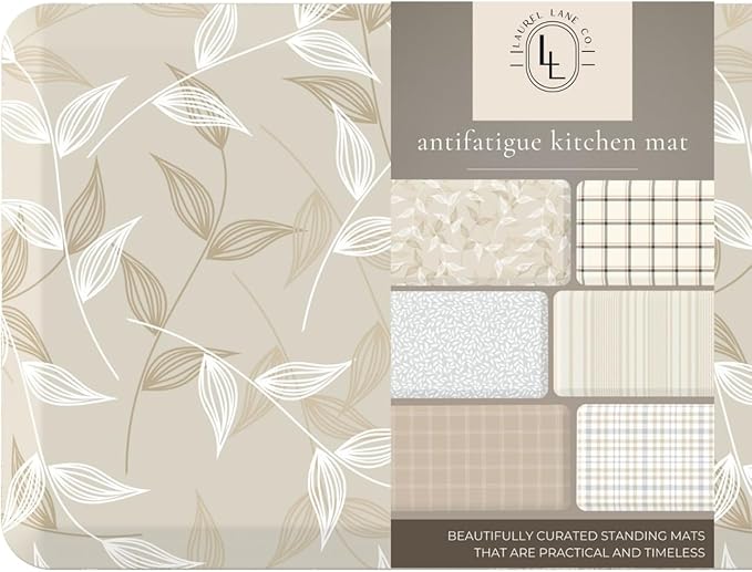 Anti Fatigue Mat by Laurel Lane Co. – Designer Anti Fatigue Mats for Kitchen Floor, Kitchen Mats for Floor, Desk Mat – Cushioned 0.75" Thick – Stain Resistant – Non-Skid Bottom – 20" x 39"