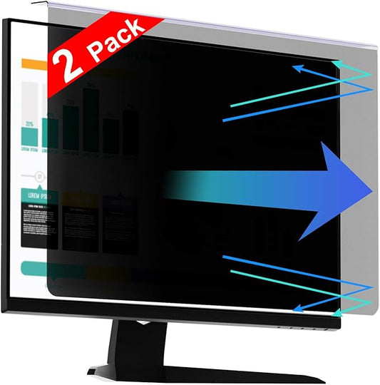 RedANGEL 【2 Pack】 27 Inch Privacy Screen Protector for 16:9/16:10 Widescreen Monitors-Blue Light Blocking,Hanging Design, Anti-Scratch for Desktop Computers