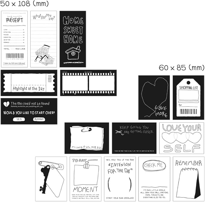 [Monolike] Little Doodle Sticker Pack (102Pcs)_(Variety Pack, Journal, Scrapbook, Waterproof, Fancy Sticker)