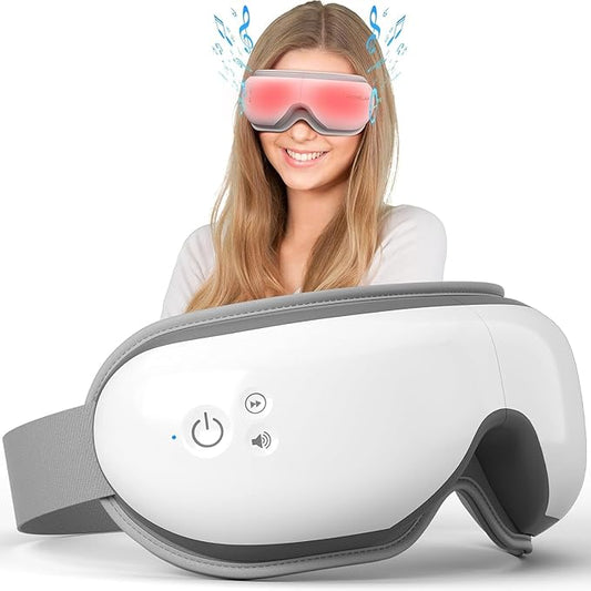 cotsoco Eye Massager with Heat, Birthday Gifts for Women, Heated Eye Mask with Bluetooth Music, Relax & Reduce Strain Dark Circles and Improve Sleep, Gift for Mom Dad Women Men