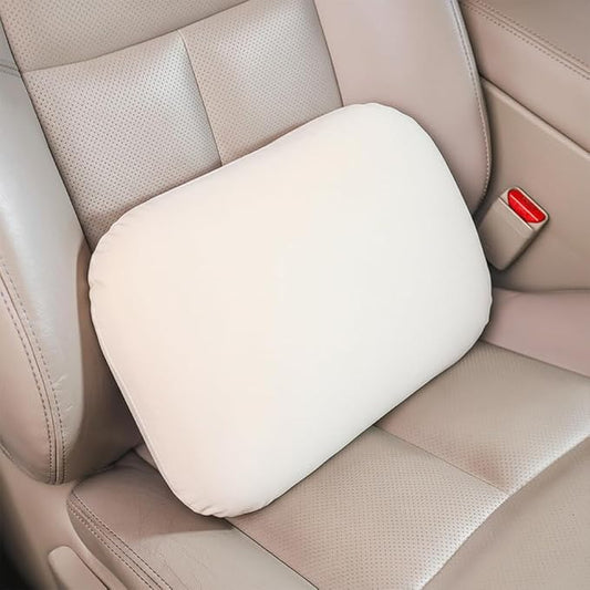 Beige Lumbar Support Pillow for Car Driving Seat Soft Latex Lower Back Support Relax Home Desk Office Accessories Chair Cushion Pain Relief