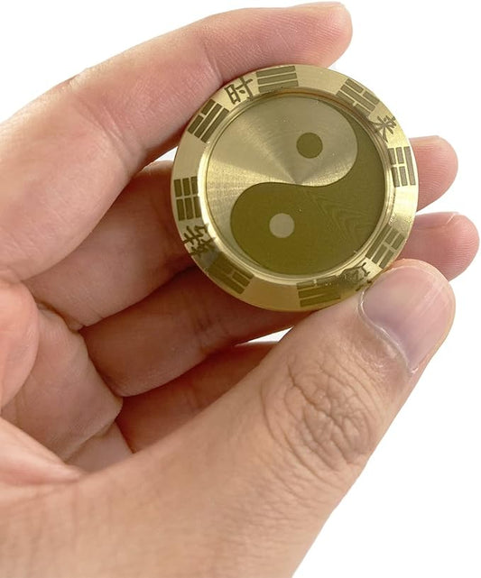 Metal Fidget Slider Lucky Coin - Tai Chi Coin Haptic Coin EDC Toy Metal Fidget Toys, More Cycle You Played More Luck You Got, Every Dog Has His Day, All Money Go My Home