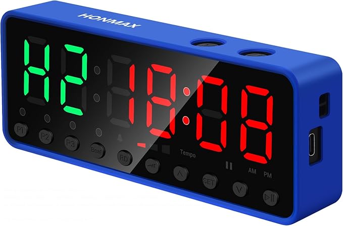 Portable Gym Timer, Fitness Clock, Home Garage Gym Workout Timer, Built-in Strong Magnet and Lithium Battery and Beat Function, Large LED Digital Anti-Vertigo Display