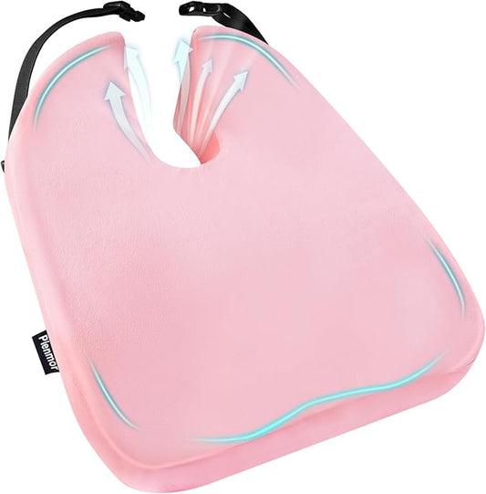 Large Memory Seat Cushion,Car Seat Cushion are Used to Relieve Sciatica, Suitable for Offices, Cars, Wheelchairs, Multi-Purpose (Pink)
