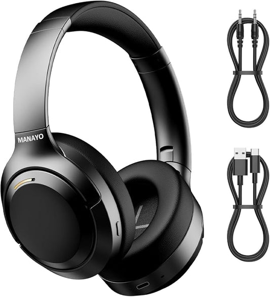 Bluetooth Active Noise Cancelling Headphones, Wireless Over The Ear Headphones with Microphone for Travel, Home, Office, 150H Playtime, Bluetooth 5.4, Hands-Free Calls