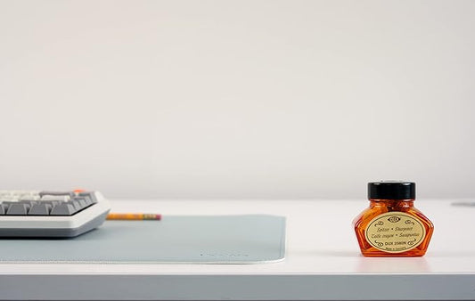 Dual-Sided Leather Desk Pad,Blotter for Laptop Computer,Mouse Pad,Writing,Drawing,Arts and Craft Mat (17"x24", Blue/Silver)