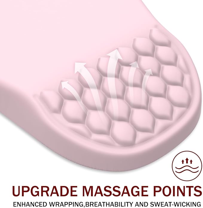 Ergonomic Mouse Pad Wrist Support, with Memory Foam & Non-Slip PU Base, Comfortable Massage Design Mouse Pad Relieve Wrist Fatigue&Pain, Suitable for Computer, Office and Home(01Pink)