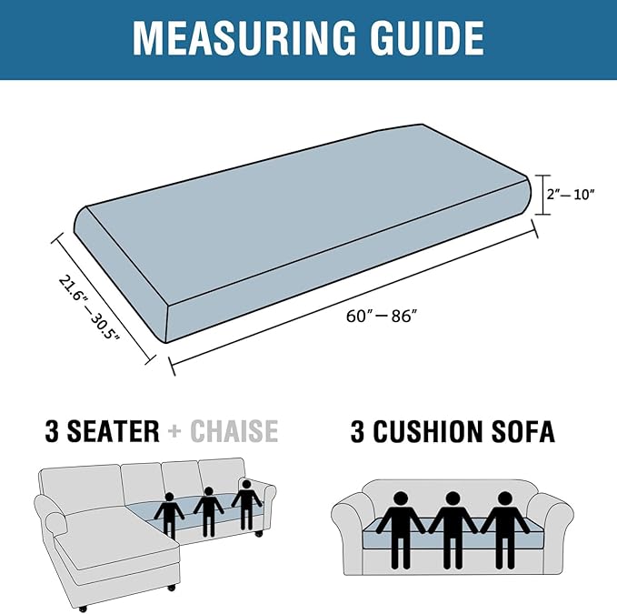 H.VERSAILTEX Super Stretch Individual Seat Cushion Covers Sofa Covers Couch Cushion Covers Slipcover Sets Thick Jacquard Textured Twill Fabric (1 Piece Sofa Cushion Cover, Bronze Green)