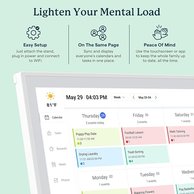 Digital Calendar, 10.1inch Smart WiFi Electronic Calendar&Chore Chart, IPS Touch Screen HD Display for Family Schedules, Share Moments Instantly from Anywhere Digital Calendar 10.1