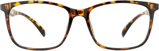 TIJN Blue Light Blocking Glasses for Women Men TR90 Frame Square Nerd Eyeglasses Anti Blue Ray Computer Screen Glasses