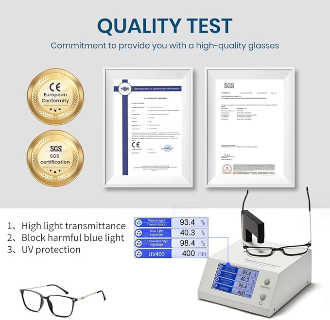 Cyxus Blue Light Blocking Glasses Men Women Computer Gaming Glasses Rectangle TR90 frame Anti Eyestrain UV400 Black White