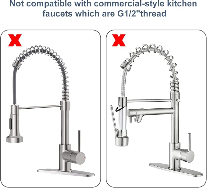 Pre Rinse Sprayer Commercial Sink Sprayer Head,1.42GPM Spray Valve Dish Nozzle with Ergonomic Handle, Faucet Parts for Commercial Kitchen Faucet,Chrome Finished（Black）