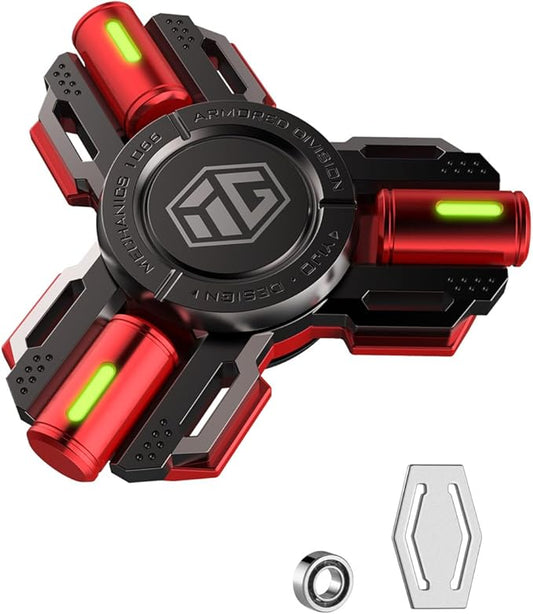 Fidget Spinners, Fidget Spinner Gifts for Adults and Teens, Stress Anxiety ADHD Relief Figets Toy, Metal Finger Hand Spinner Toys with Luminous Light, Spinner Absorb Solar Light Then Release in Dark