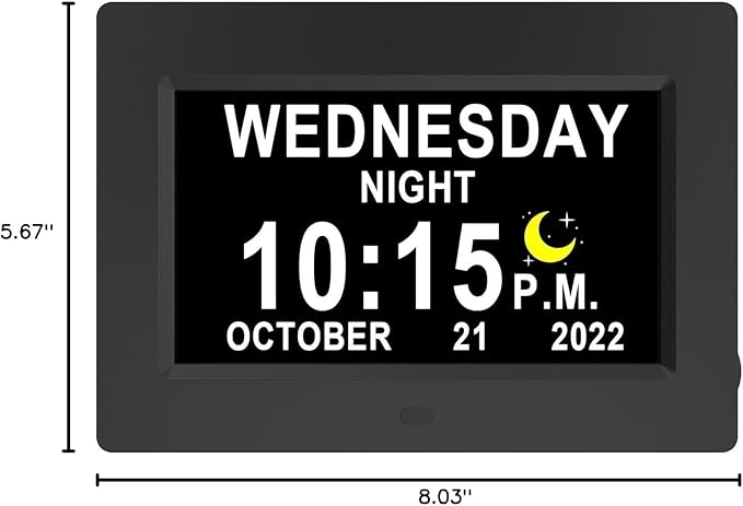 MASSII 19 Alarms Digital Talking Clock with Loud Voice Time Date, Auto DST, 20 Custom Reminders, 10-Level Dimmer, Sleep Trainer, Speaking Day Date Calendar Clock for Seniors Dementia- with Remote