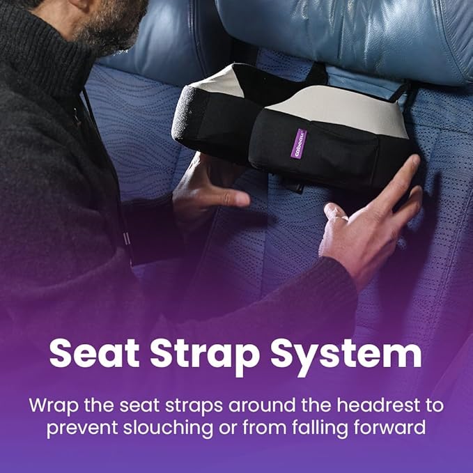 Cabeau Travel Neck Pillow for Airplanes – The Neck’s Evolution, TNE S3 – Supportive Memory Foam Design for Long Haul Flights – Attachable Seat Straps and 360° Support (Amsterdam Rainbow)