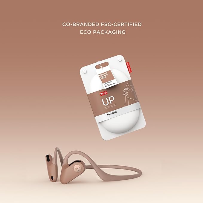 Libratone UP Open Ear Bluetooth Headphones, Weight only 23.5g, dust and Water Resistant, up to 8 Hours of Battery Life, Premium Sound for Workouts and Sports, Clear Calls, limited edition (Peach Fuzz)