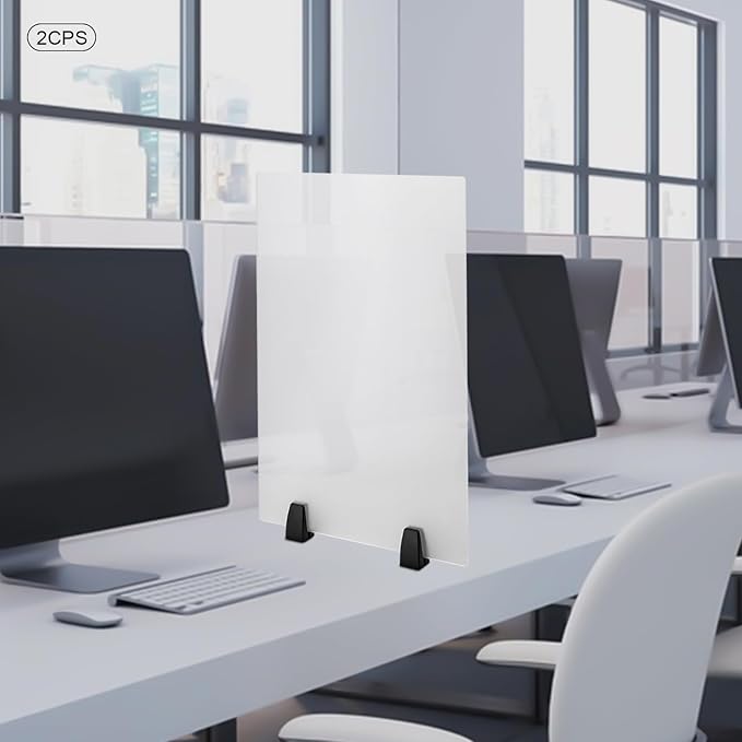 Office Desk Divider 2 pcs, Acrylic Desk Privacy Panels, Frosted Glass Privacy Divider on Desk Partition (24" x 18")