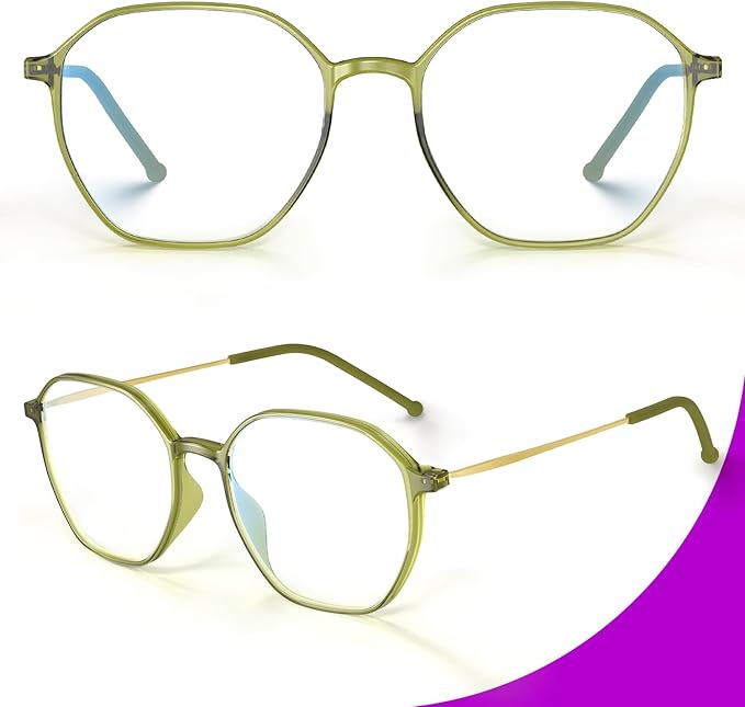 VISOONE Lightweight TR90 Blue Light Blocking Glasses Frame with Anti Glare Eye Protection for Women and Men RANE