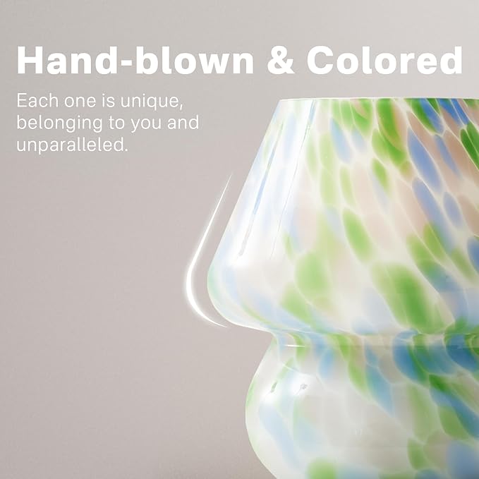 Mushroom Lamp Table Lamp for Bedroom,Small Desk Bedside Lamps for Living Room,Mushroom Decor Cute Mini Modern Mid Century Lamps for Night Stands,Aesthetic Home Living Room Decor(Green)