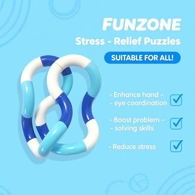 7PCS Quiet Twisty Fidget Toys – Squeeze, Twist, and Spin – Multicolored Sensory Toys for Kids and Adults, Stress Relief Toys & Educational Tools for Classroom,Alternative Gifts