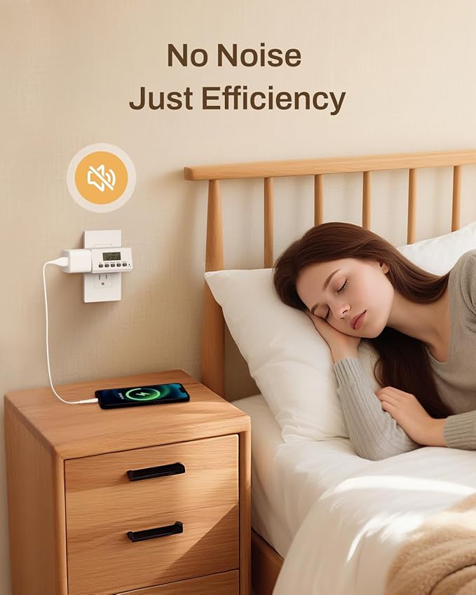 BN-LINK Digital Timer Outlet Indoor,24 Hour Light Timer Easy Programmable,Mini 2 Prong Plug in Timers for Electrical Outlets,Lamps,Fans,2 On/Off Programs,2 Pack,15A/1875W