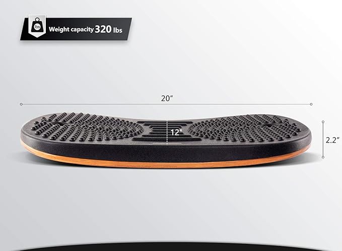 FEZIBO Standing Desk Mat Balance Board, Anti Fatigue Mat Standing Desk Office, Wobble Board with Ergonomic Design, Obsidian Black