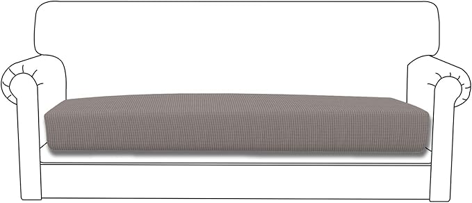 Easy-Going Stretch Cushion Cover Sofa Cushion Furniture Protector Sofa Seat Sofa slipcover Sofa Cover Soft Flexibility with Elastic Bottom(Oversized Sofa Cushion, Taupe)