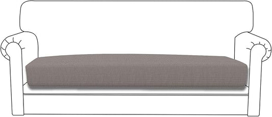 Easy-Going Stretch Cushion Cover Sofa Cushion Furniture Protector Sofa Seat Sofa slipcover Sofa Cover Soft Flexibility with Elastic Bottom(Oversized Sofa Cushion, Taupe)