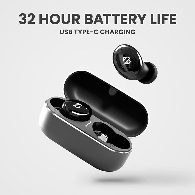 Tempo 30 Wireless Earbuds for Small Ears - Award-Winning Sound, Sweatproof Bluetooth Earbuds, Comfortable Ear Buds for Women, Black Earphones Small Ear Canals, Long Battery Headphones