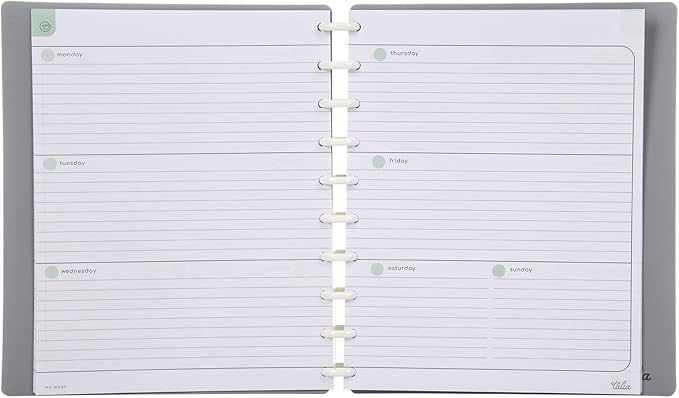 Talia Discbound Notebook Refills (Horizontal Undated Layout, Midsize (7.5in x 9.75in))