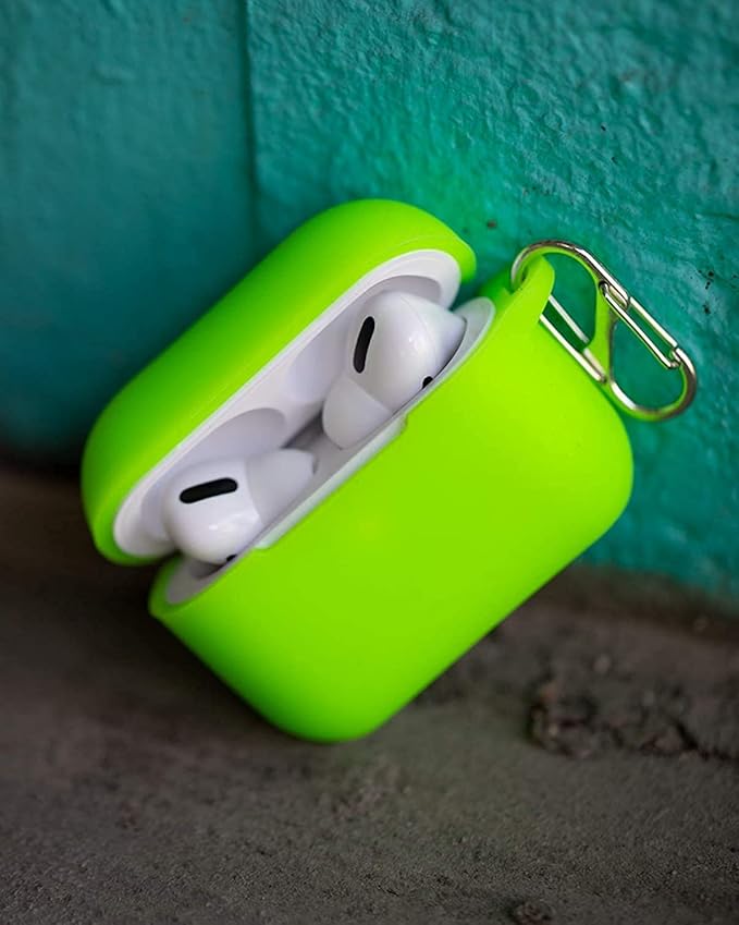 FELONY CASE – Soft Silicone AirPods Pro Case - Neon Green | Shockproof, 360° Protective Apple Airpods Case Cover with Keychain | Wireless Charging Compatible with Front LED Visible