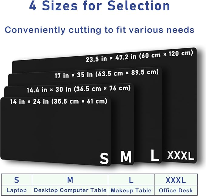 Boutilon Leather Desk Pad Protector,Non-Slip Mouse Pad,Laptop Desk Pad,Office Mouse Mat,Waterproof Leather Desk Blotter,Desk Writing Pad for Office and Home (L-Black,35"x 17")