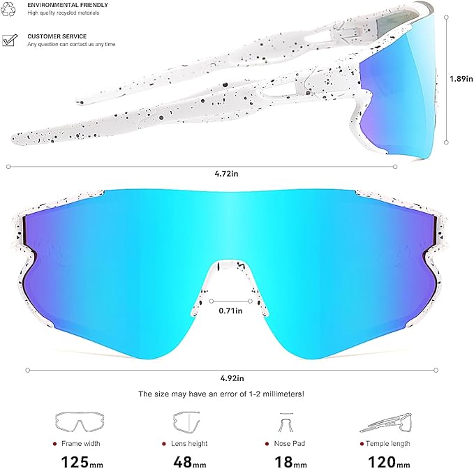 Kids Baseball Sunglasses for Boys Girls Youth Softball Cycling Sports Sunglasses UV400 Protection Age 5-12
