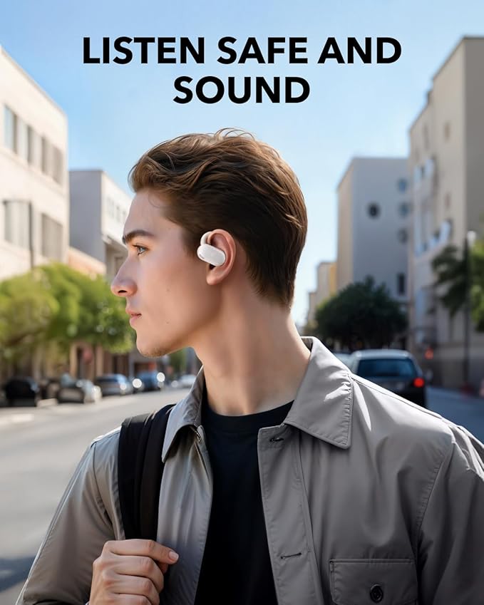 Soundcore V20i by Anker Open-Ear Headphones, Adjustable Ear Hooks, Ultra-Comfort, Snug Fit, Powerful Sound, Clear Calls, IP55, 36H Playtime, Bluetooth 5.4 Wireless Earbuds, Multipoint Connection