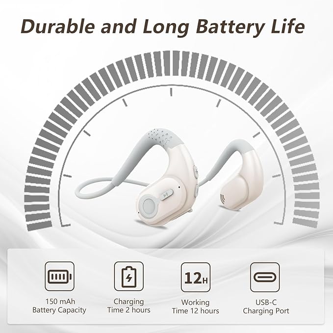 BANIGIPA Bluetooth Headset with Removable Microphone, Wireless Headset w/DSP Noise Cancelling for Phones Laptop Computer PC, Open Ear Headphones for Working Driving Running Cycling Driving -12 Hrs