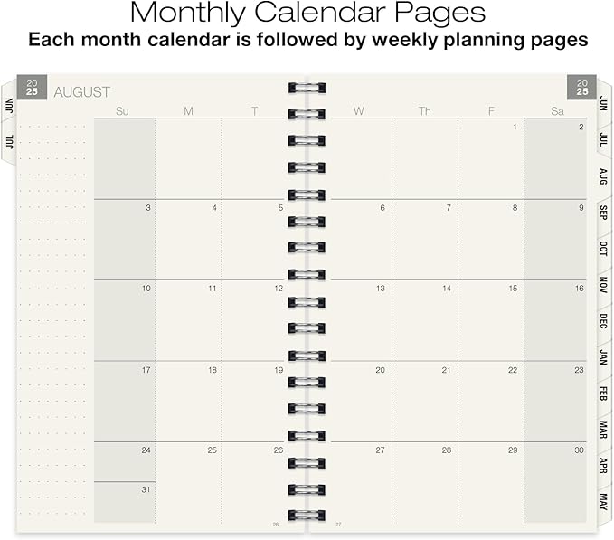 Global Printed Products Essential 5"x8" Monthly & Weekly 2025-2026 Planner - (5" x 8" - June 2025 Through July 2026)